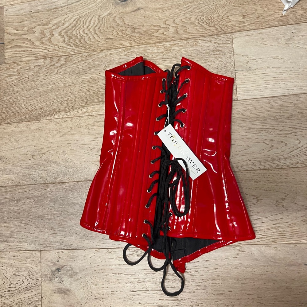 Daisy Top Drawer Corset Black and Red Lace-Up Corset